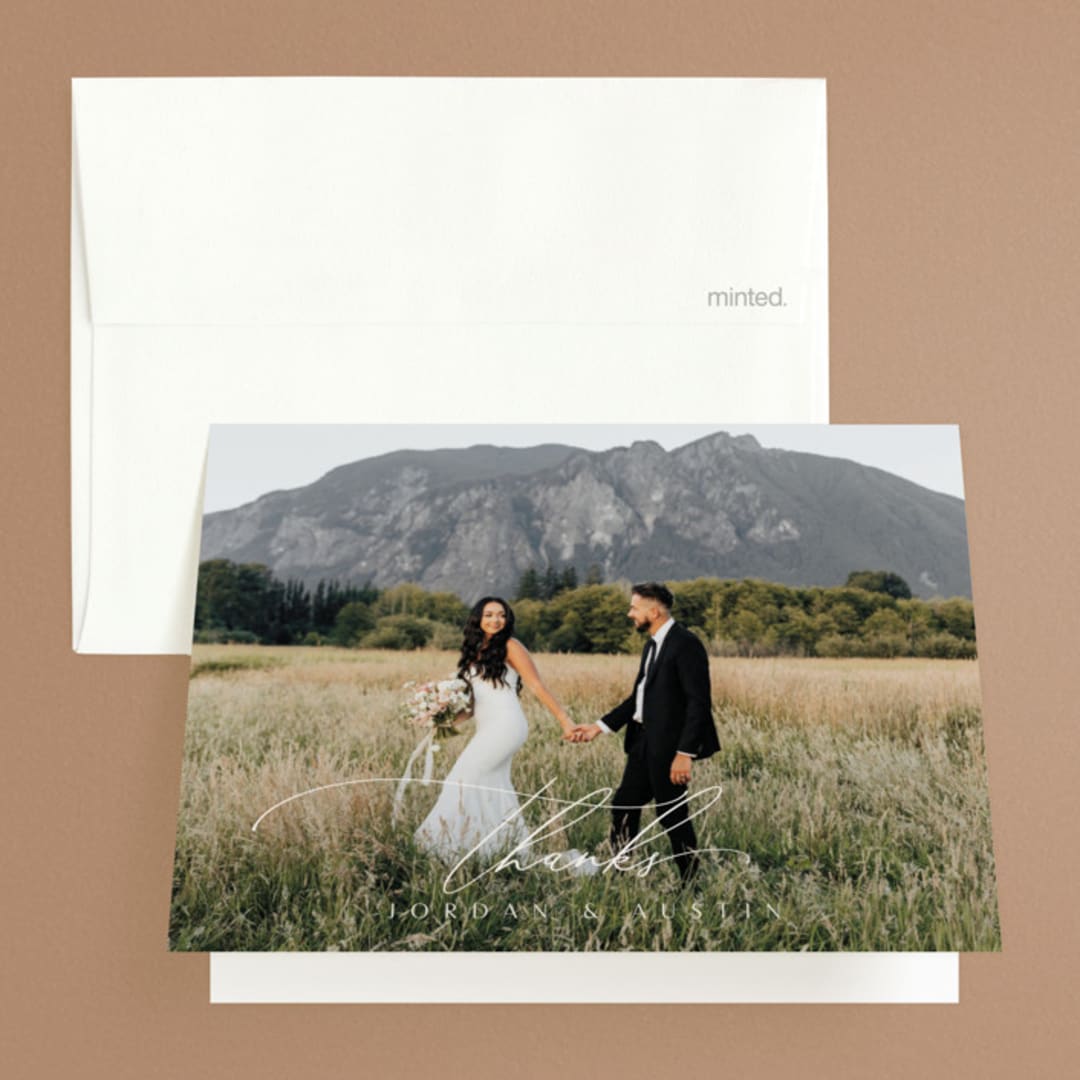 "ridge" - Wedding Thank You Cards in Natural by Kate Ahn - Front