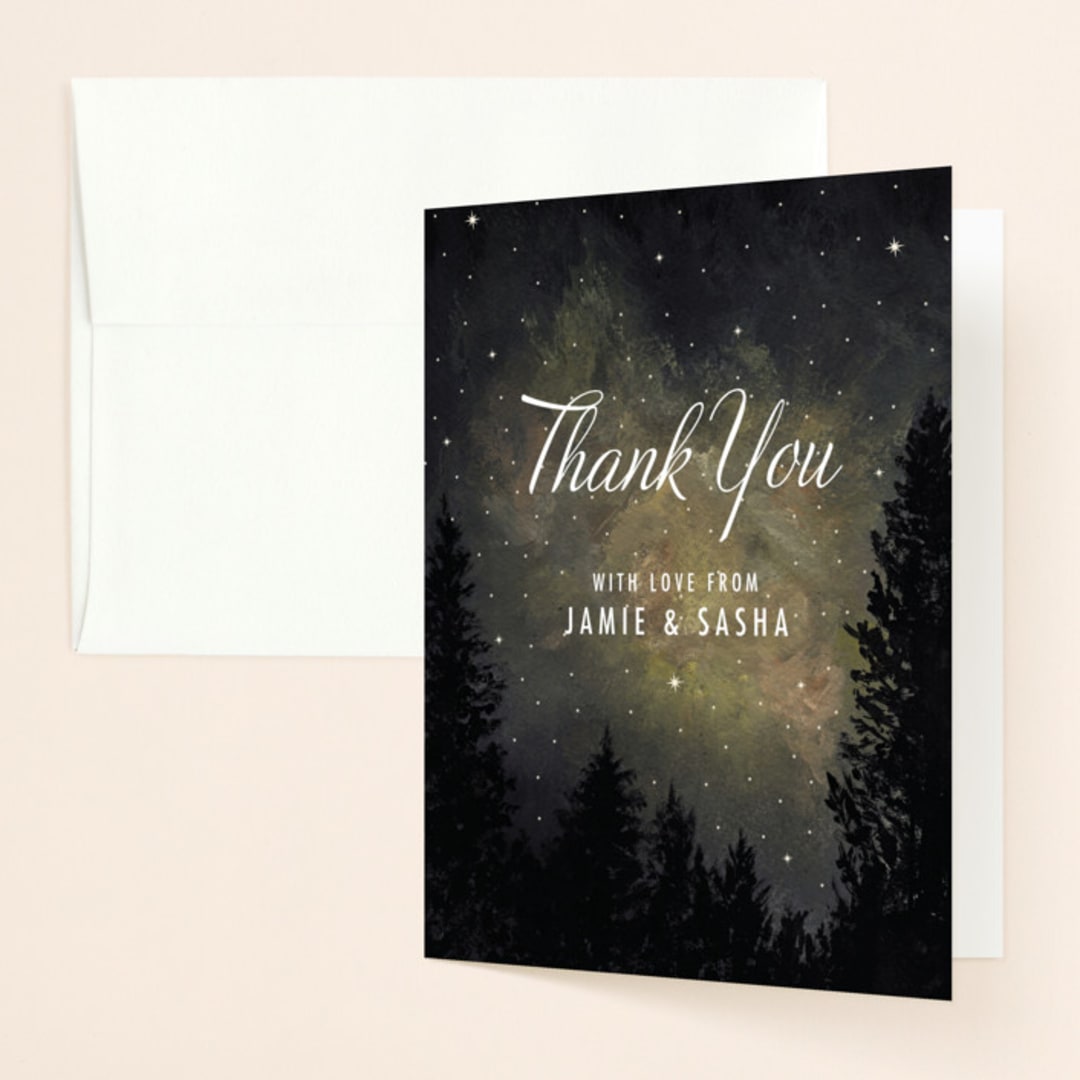"Starry, Starry Night" - Wedding Thank You Cards in Shadow by Elly - Front