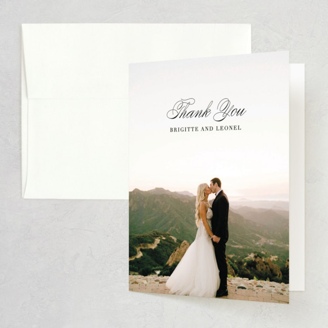 "One and Only" - Wedding Thank You Cards in Classic Bride by Design Lotus - Front