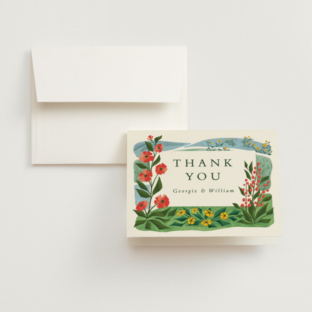 "Farm and Field" - Wedding Thank You Cards in Barn by Paper Sun Studio - Front