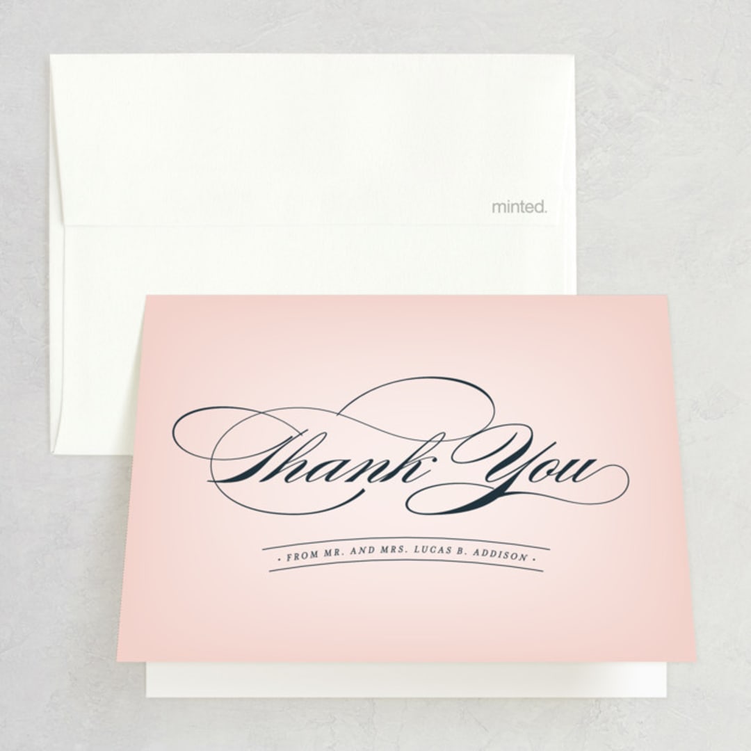 "Big City - San Diego" - Wedding Thank You Cards in Blush by Hooray Creative - Front