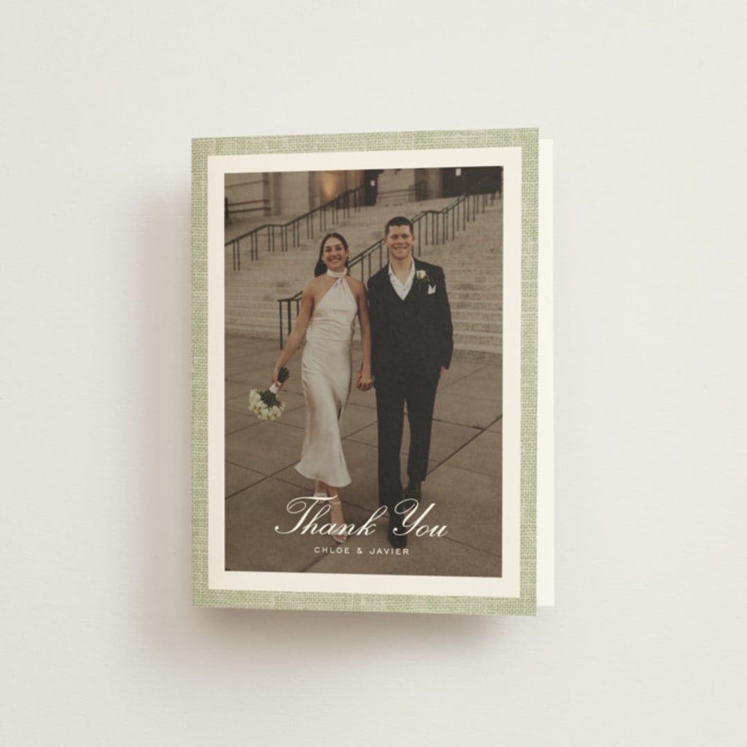 "Summer Linen" - Wedding Thank You Cards in Garden by Kelly Schmidt - Front