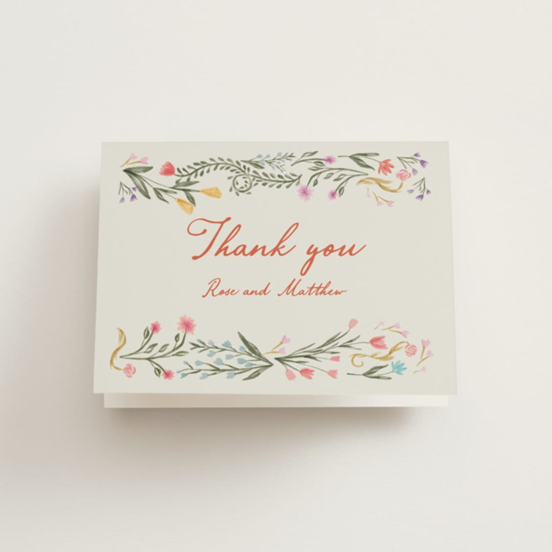 "Chantilly" - Wedding Thank You Cards in Sunset by Maja Cunningham - Front