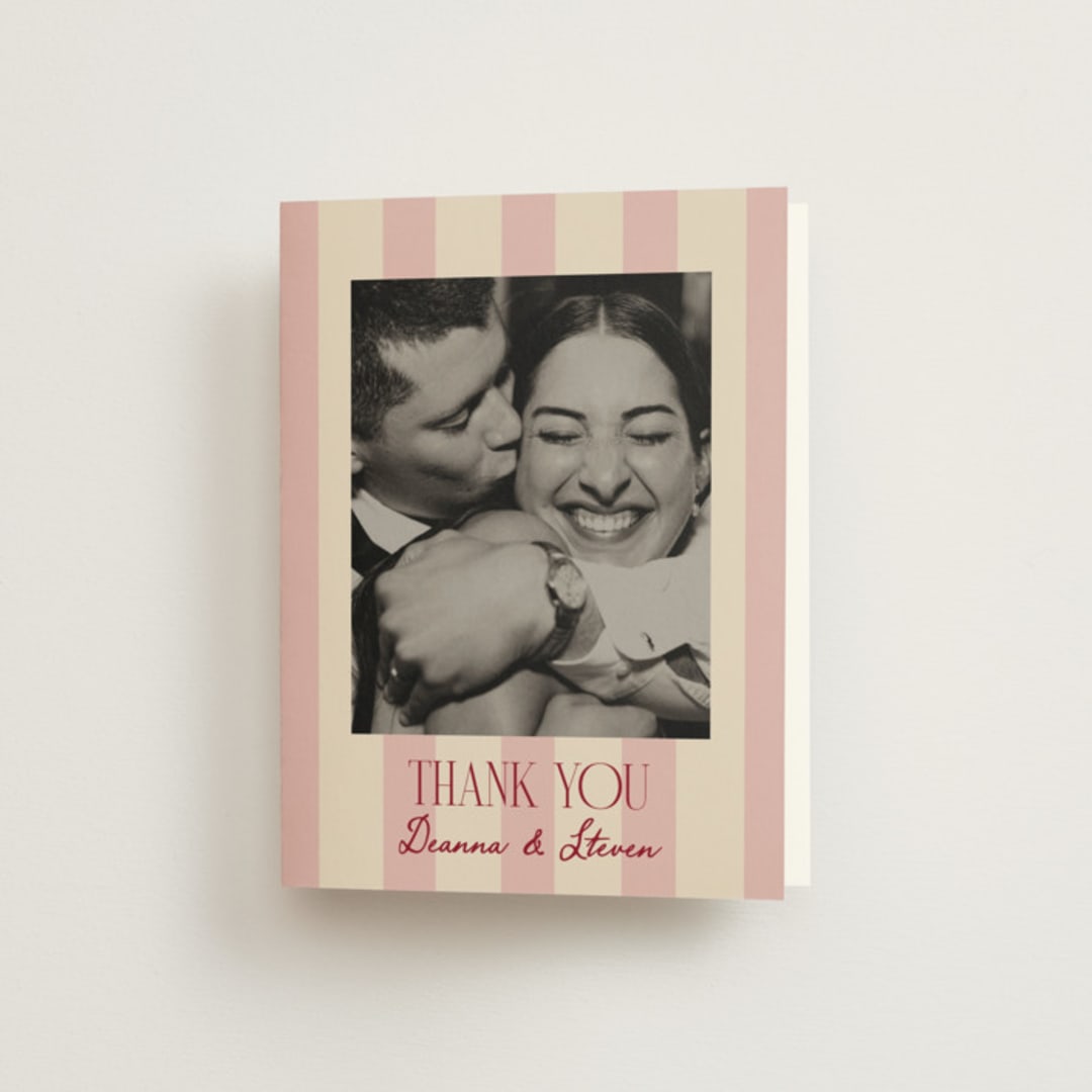 "Thompson" - Wedding Thank You Cards in Rose by Jennifer Lew - Front