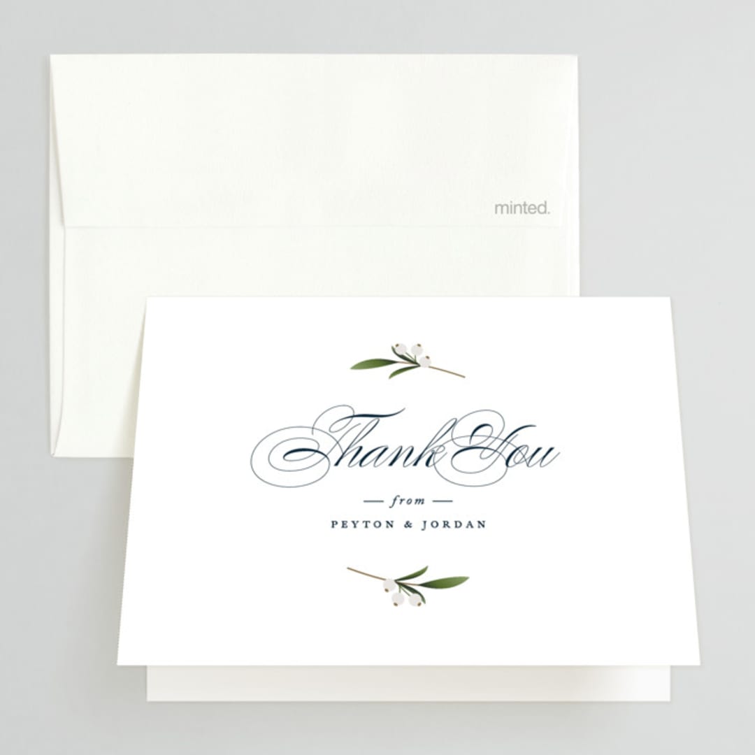 "Adorned Ampersand" - Wedding Thank You Cards in Cotton by Jennifer Postorino - Front