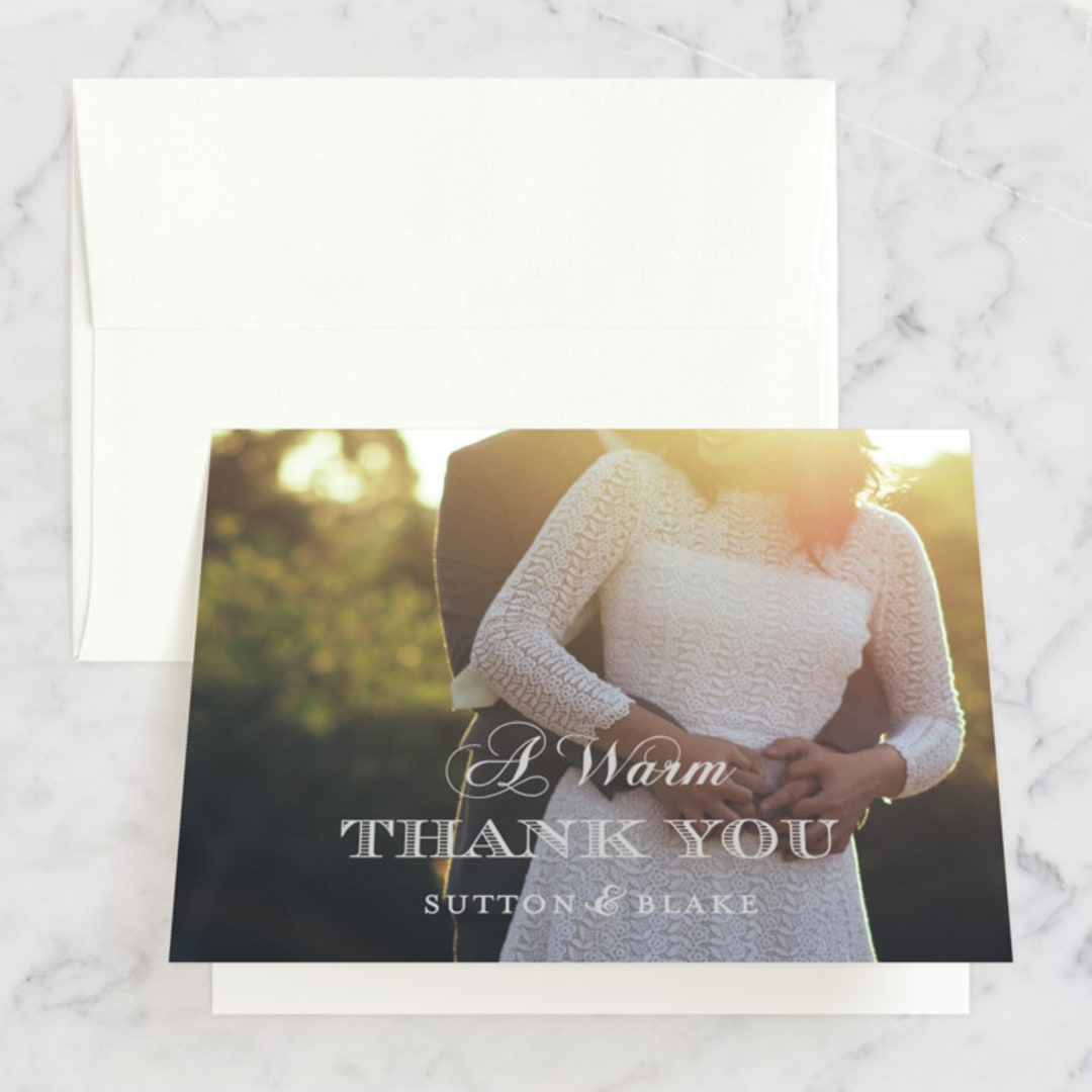 "Windy City" - Wedding Thank You Cards in Antique by Turner de Feria - Front