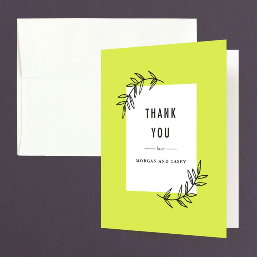 "minimally chic" - Wedding Thank You Cards in Lemon by lena barakat - Front