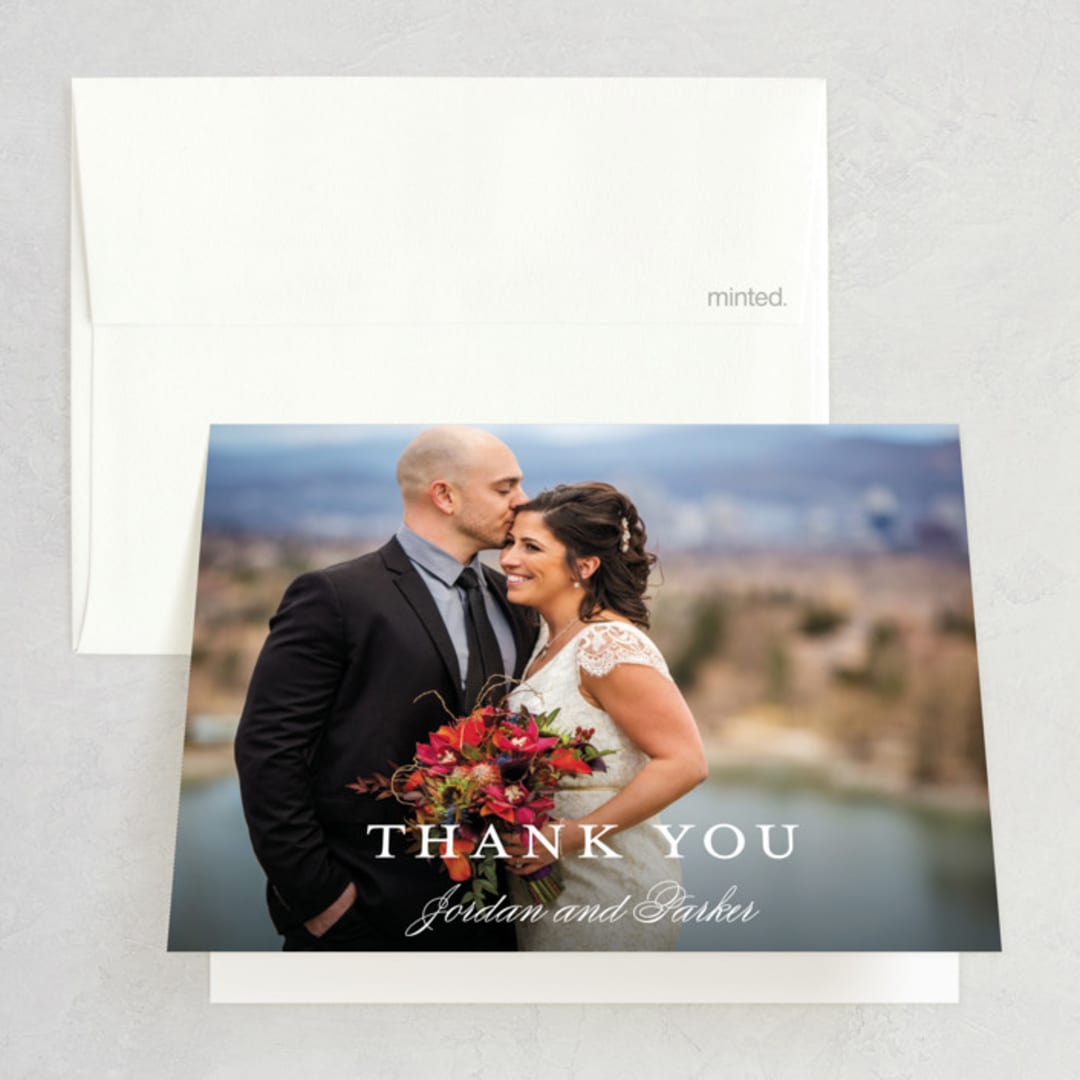 "Flawless" - Wedding Thank You Cards in Midnight by Kimberly FitzSimons - Front