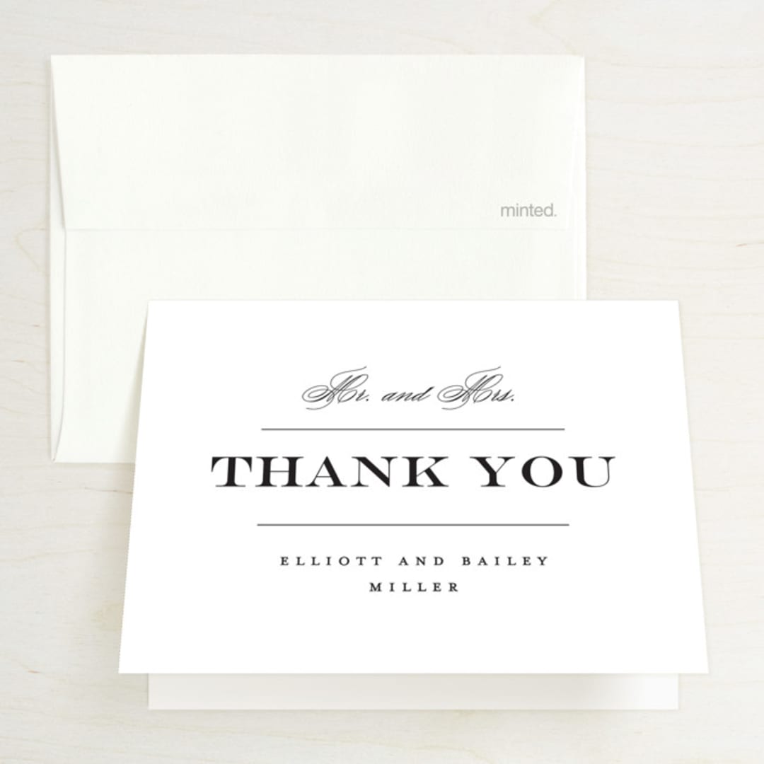 "Downtown" - Wedding Thank You Cards in Onyx by Lauren Chism - Front