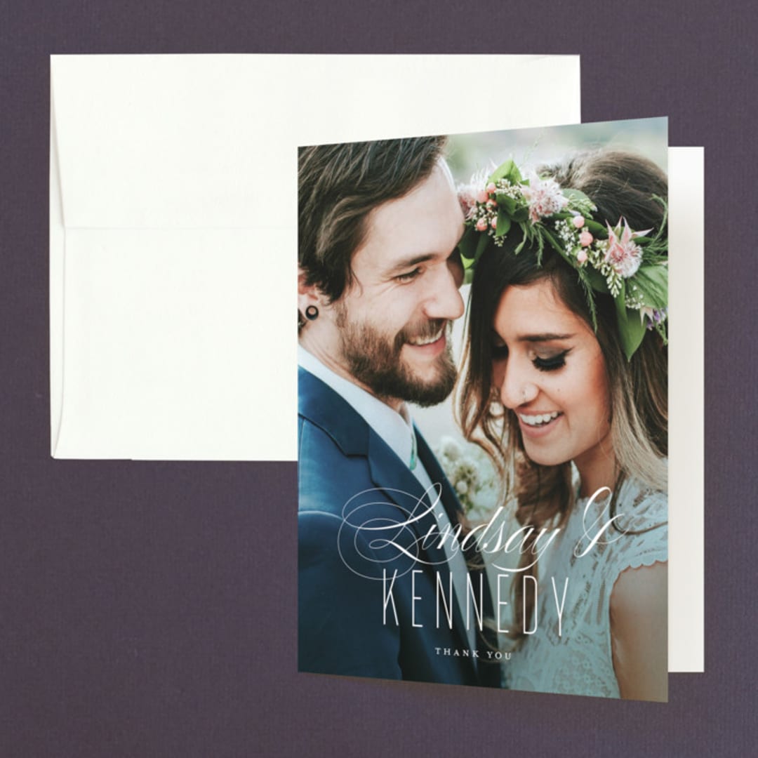 "Ombre" - Wedding Thank You Cards in Sea by Roxy Cervantes - Front