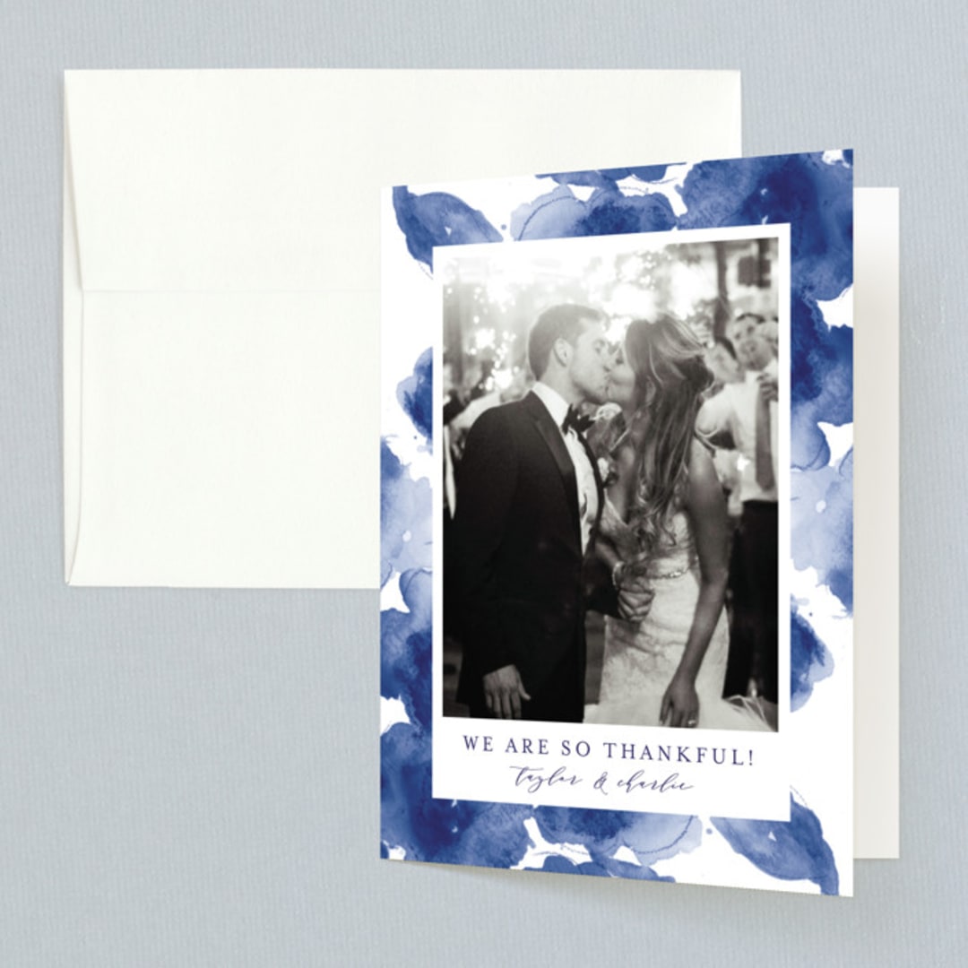 "Cornflower Wedding" - Wedding Thank You Cards in Periwinkle by Chris Griffith - Front
