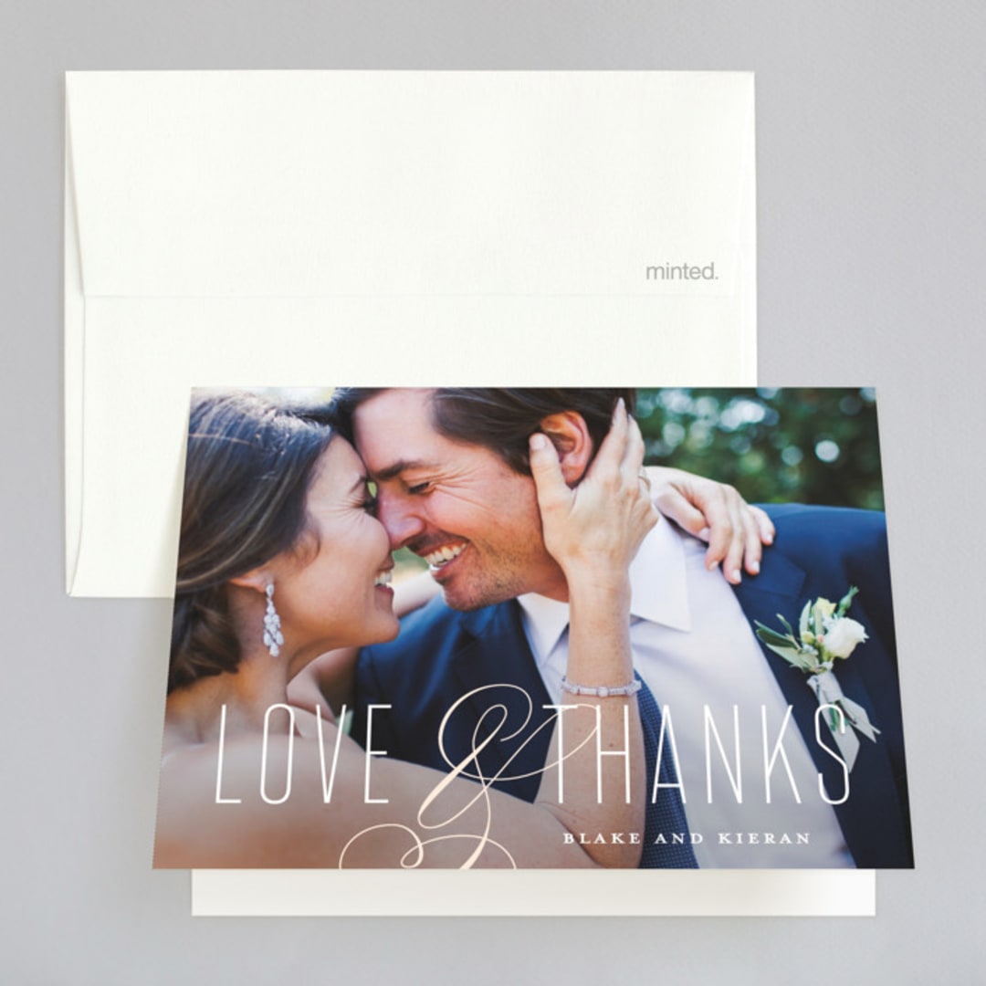 "Today & Always" - Wedding Thank You Cards in Peach by Stacey Meacham - Front