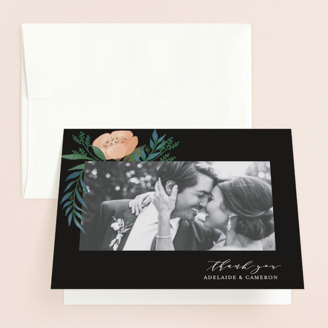 "Twilight" - Wedding Thank You Cards in Coal by Lehan Veenker - Front