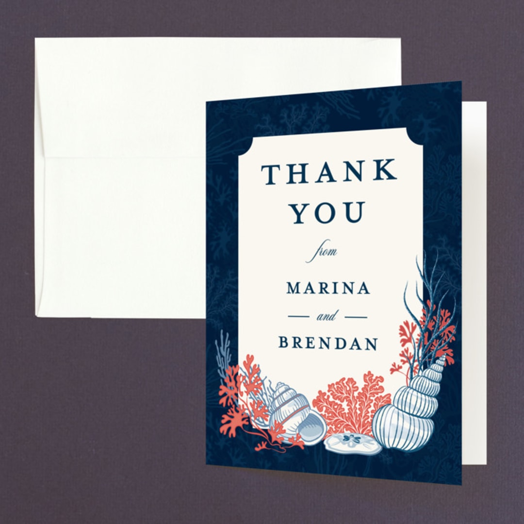 "Deep Blue" - Wedding Thank You Cards in Deep Blue by Paper Sun Studio - Front