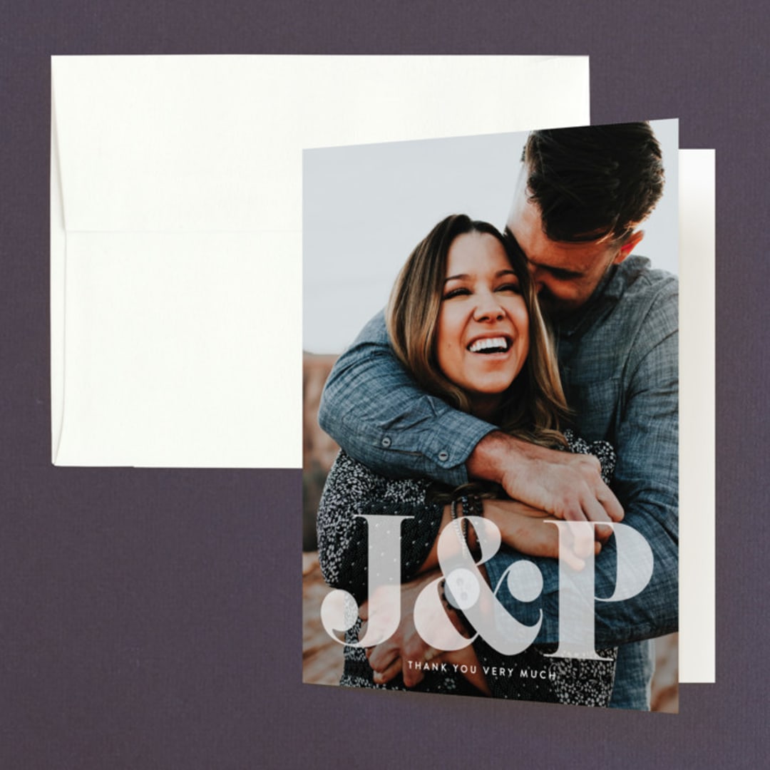 "His and Hers" - Wedding Thank You Cards in Dusk by Erin Deegan - Front