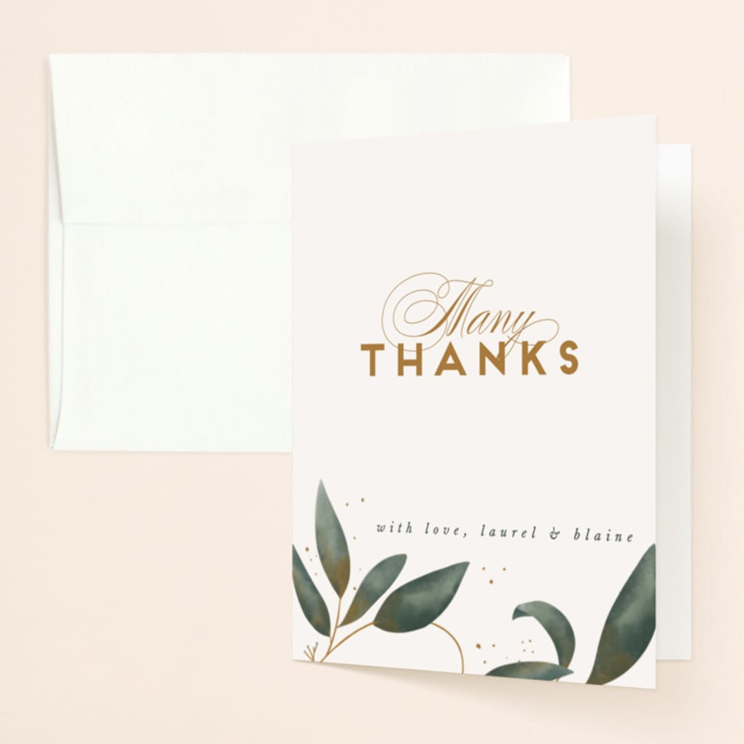 "Love Grows" - Wedding Thank You Cards in Leaf by Leah Bisch - Front