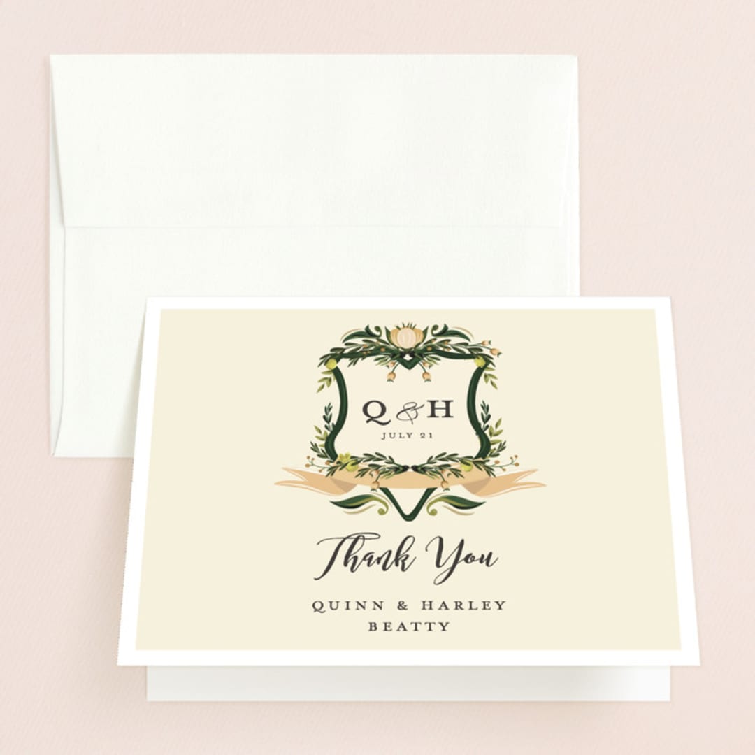 "Amore" - Wedding Thank You Cards in Sunset by Susan Moyal - Front