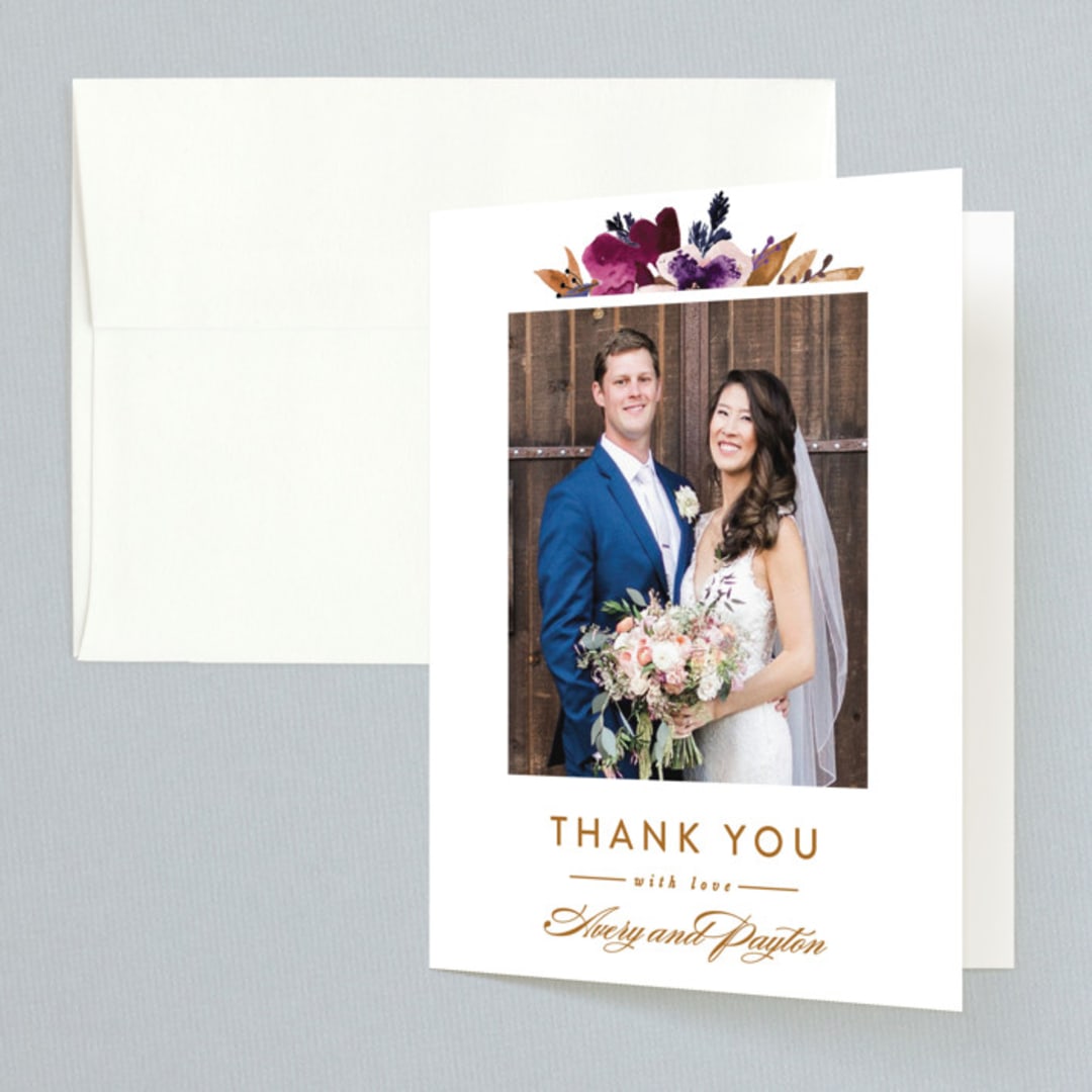 "Fall romance" - Wedding Thank You Cards in Jewelled by Creo Study - Front