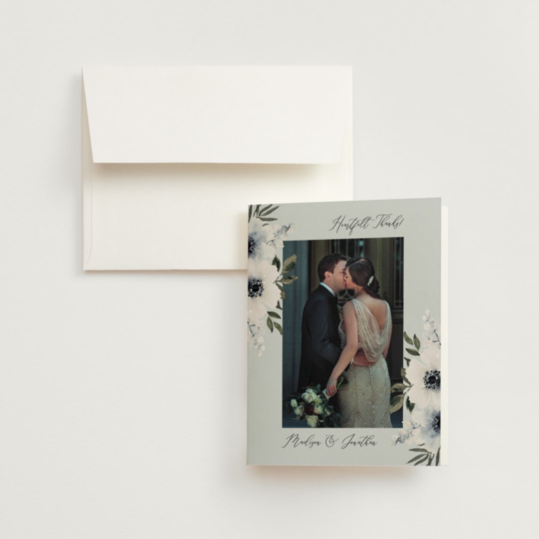 "Nantucket Romance" - Wedding Thank You Cards in Marine by Chris Griffith - Front