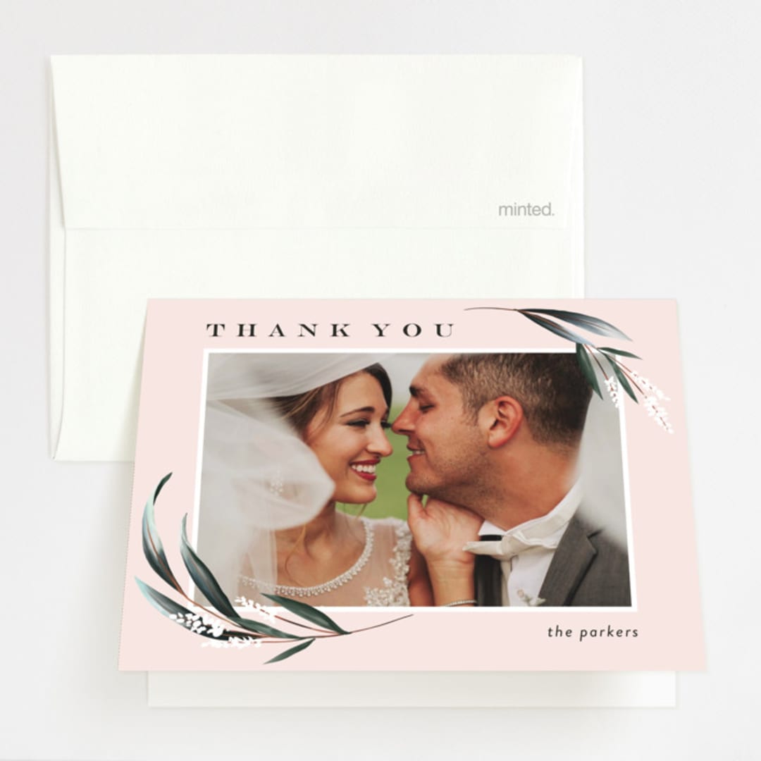 "Rustica" - Wedding Thank You Cards in Cantaloupe by Petra Kern - Front
