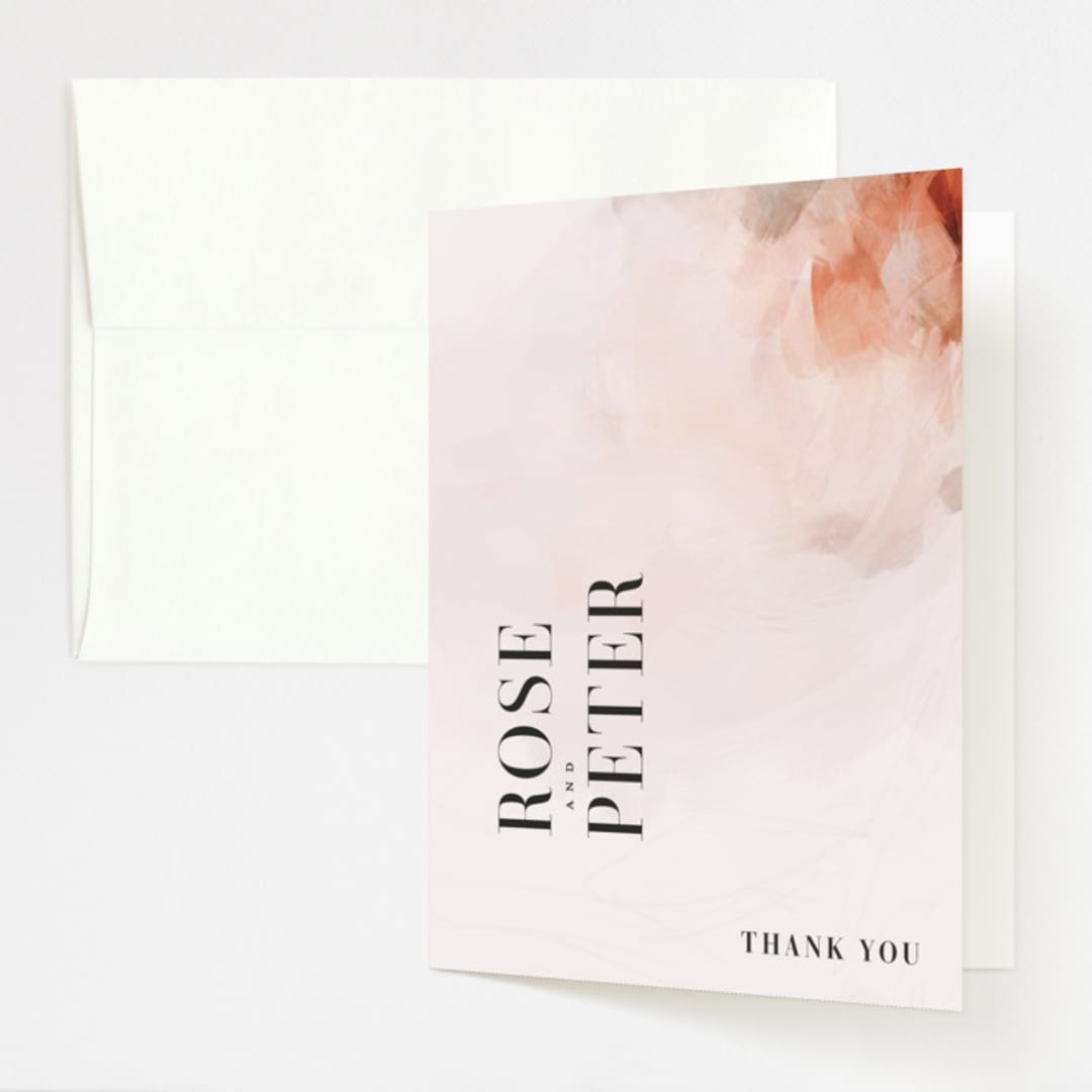"Romantic" - Wedding Thank You Cards in Earth by Lori Wemple - Front