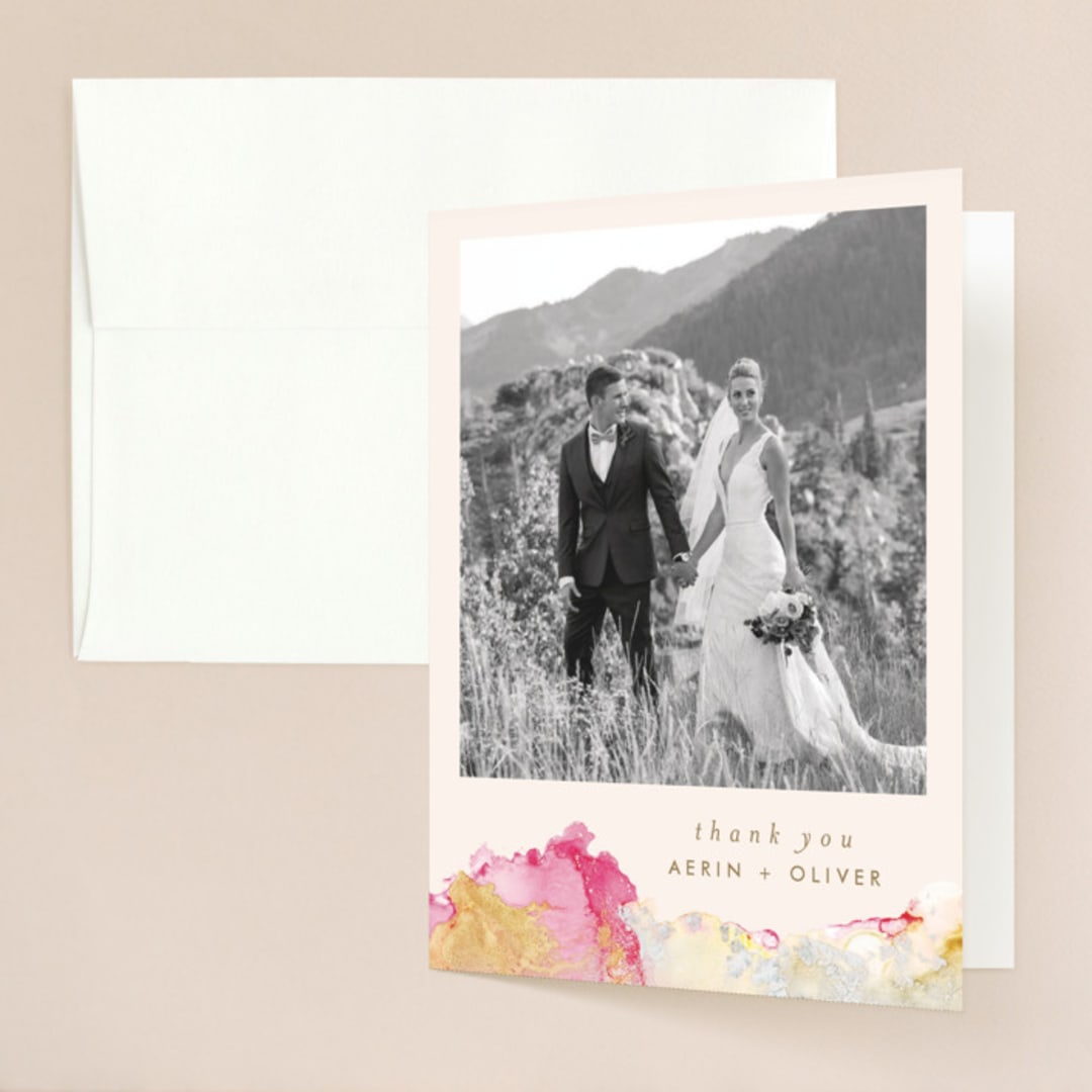 "desert chic" - Wedding Thank You Cards in Blush by AK Graphics - Front