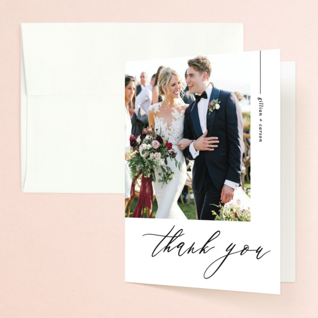 "Villa" - Wedding Thank You Cards in Pearl by Chryssi Tsoupanarias - Front