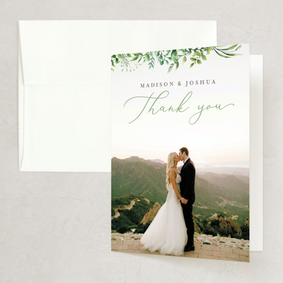 "Bright & Green" - Wedding Thank You Cards in Spring by Amanda Day - Front