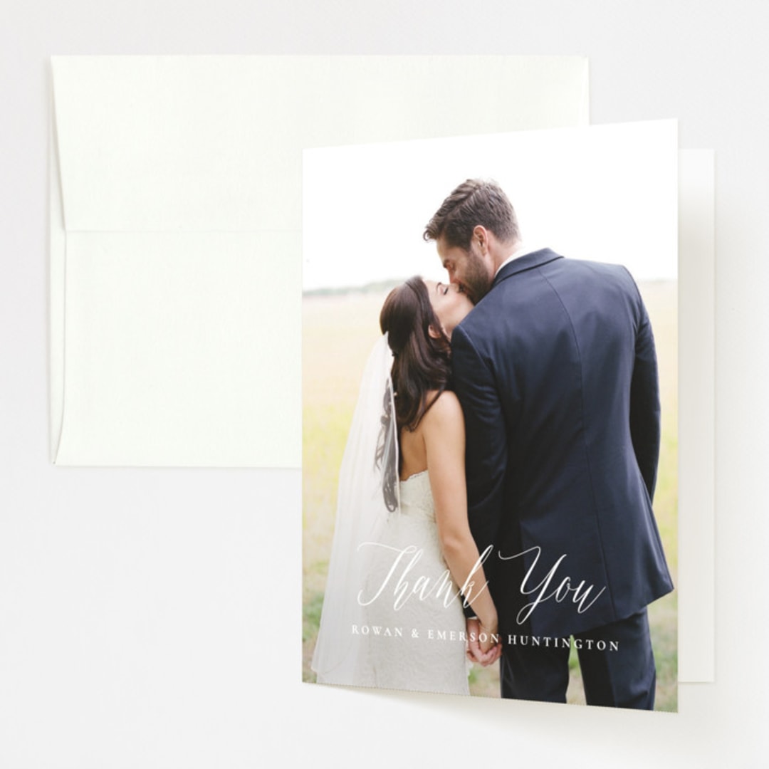 "Sunrise Waves" - Wedding Thank You Cards in Ocean by Wildfield Paper Co - Front