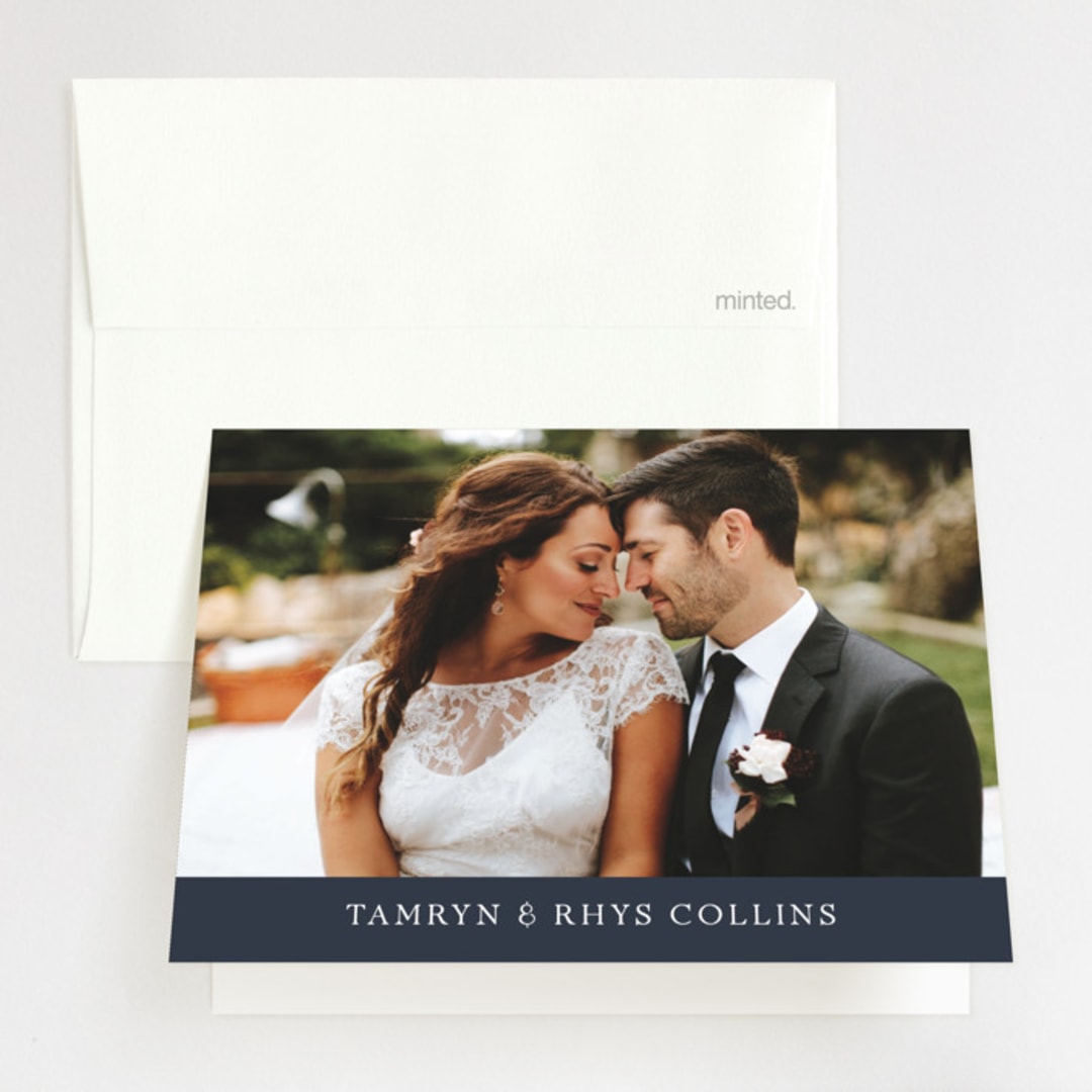 "Waltz" - Wedding Thank You Cards in Nightfall by Jula Paper Co. - Front
