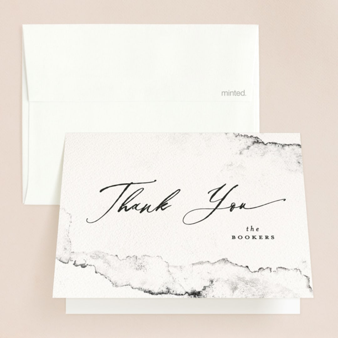 "Inky" - Wedding Thank You Cards in Ink by Pink House Press - Front