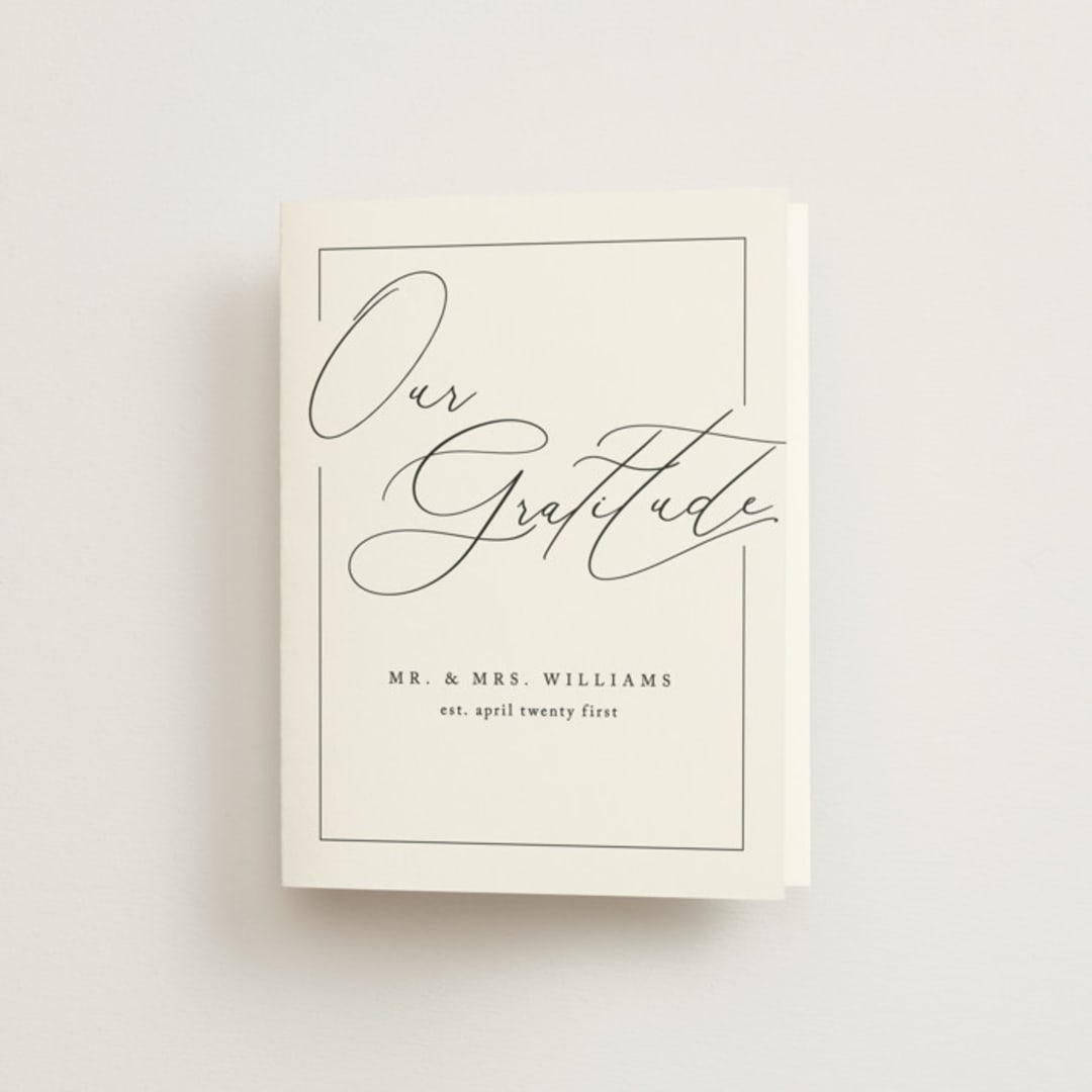 "Love Story" - Wedding Thank You Cards in Alabaster by Liz Conley - Front