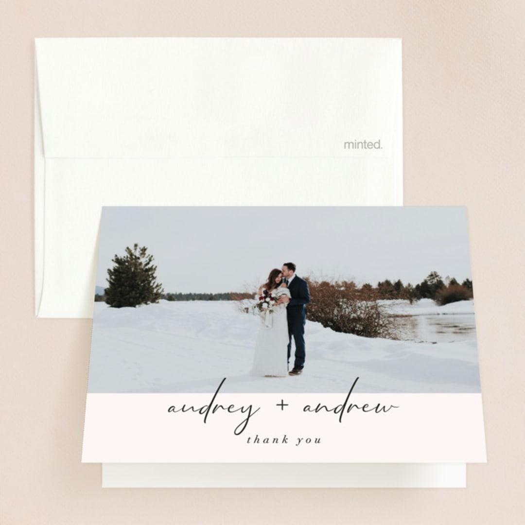 "mod" - Wedding Thank You Cards in Creme by Nicoletta Savod - Front