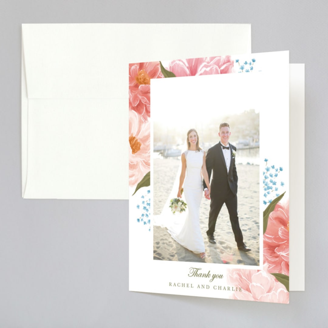 "Peony Gardens" - Wedding Thank You Cards in Peony by Inna Moreva - Front