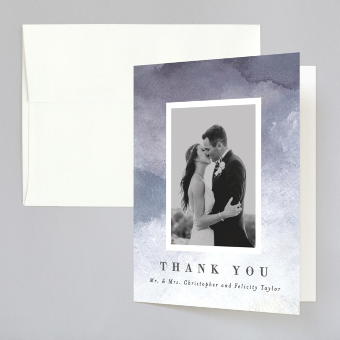 "Sea Splash" - Wedding Thank You Cards in Amethyst by Alethea and Ruth - Front