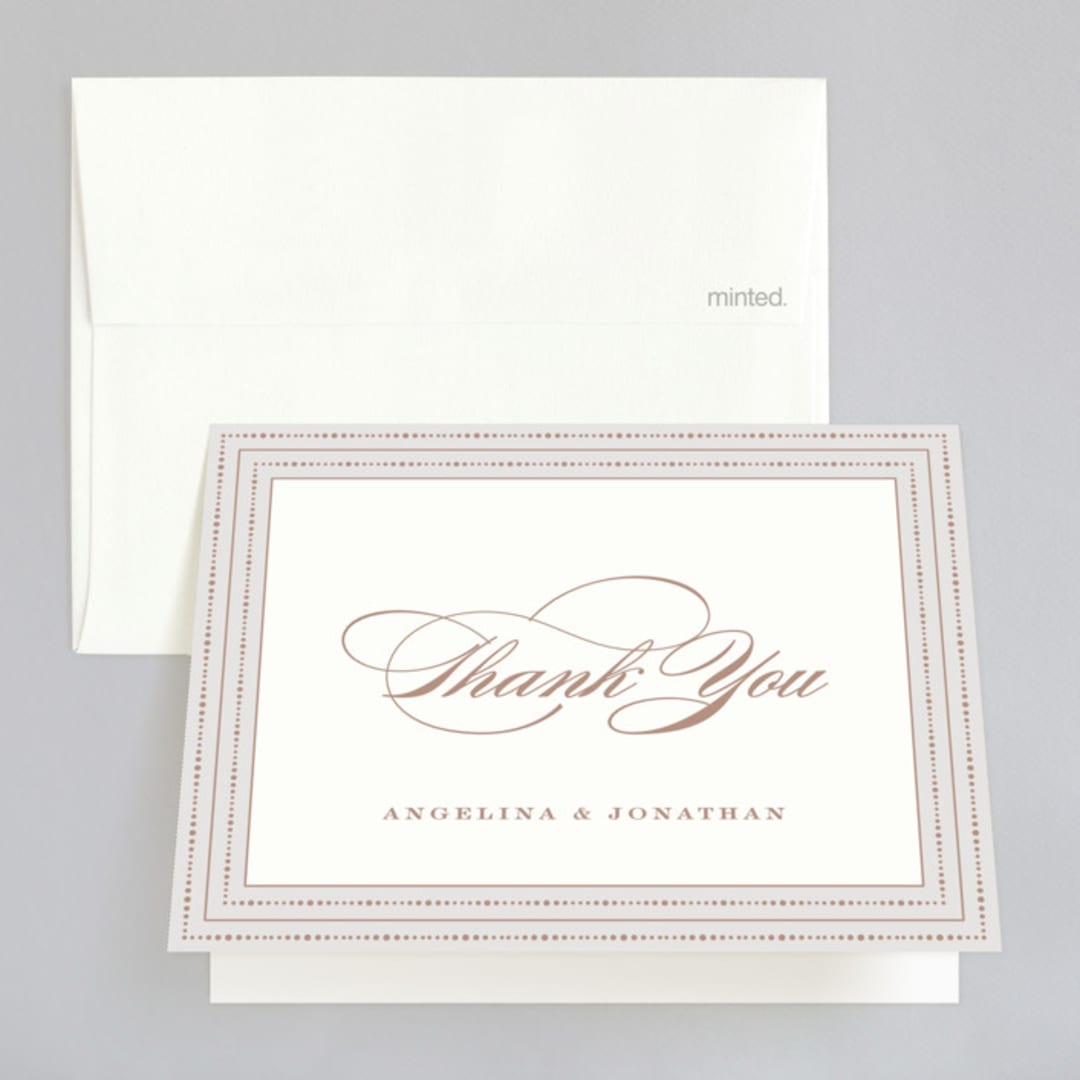 "Simply Grand" - Wedding Thank You Cards in Dove by Hooray Creative - Front