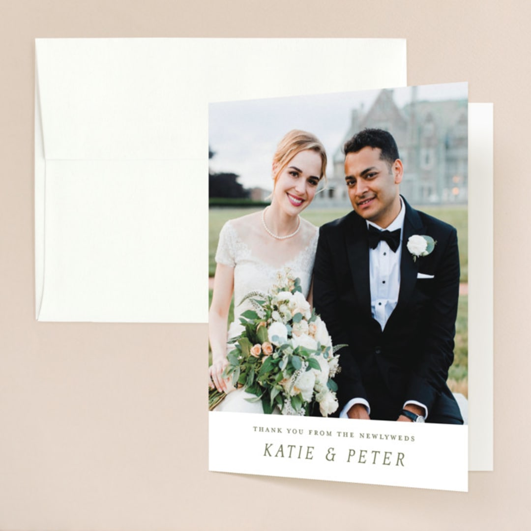 "New England" - Wedding Thank You Cards in Fern by Megan Davis - Front