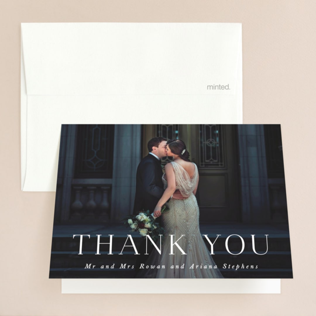 "Namely" - Wedding Thank You Cards in Pearl by Hooray Creative - Front