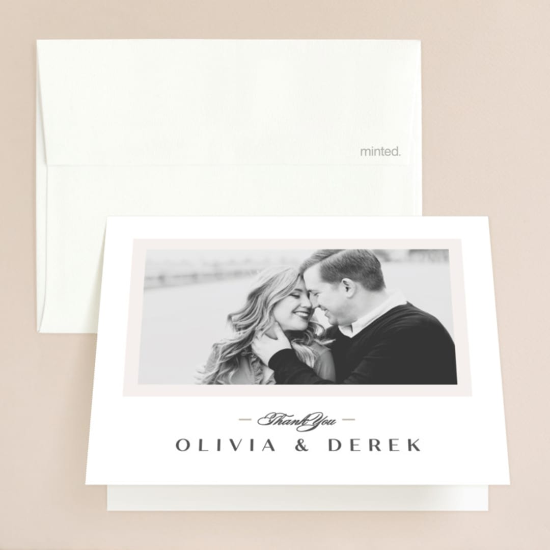 "Photographed" - Wedding Thank You Cards in Ecru by Creo Study - Front