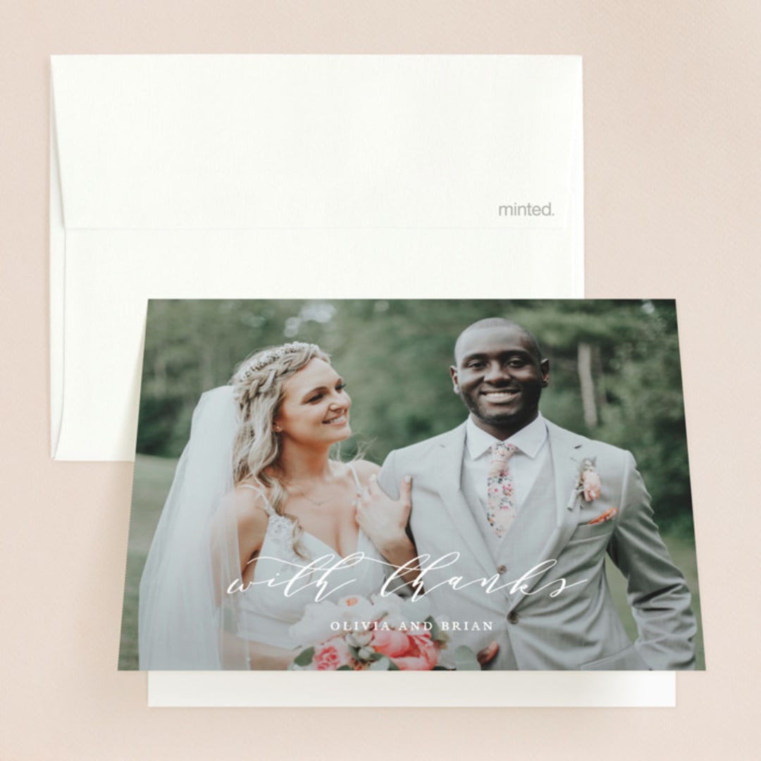 "Fresh Greenery" - Wedding Thank You Cards in Mystic Forest by Jennifer Postorino - Front