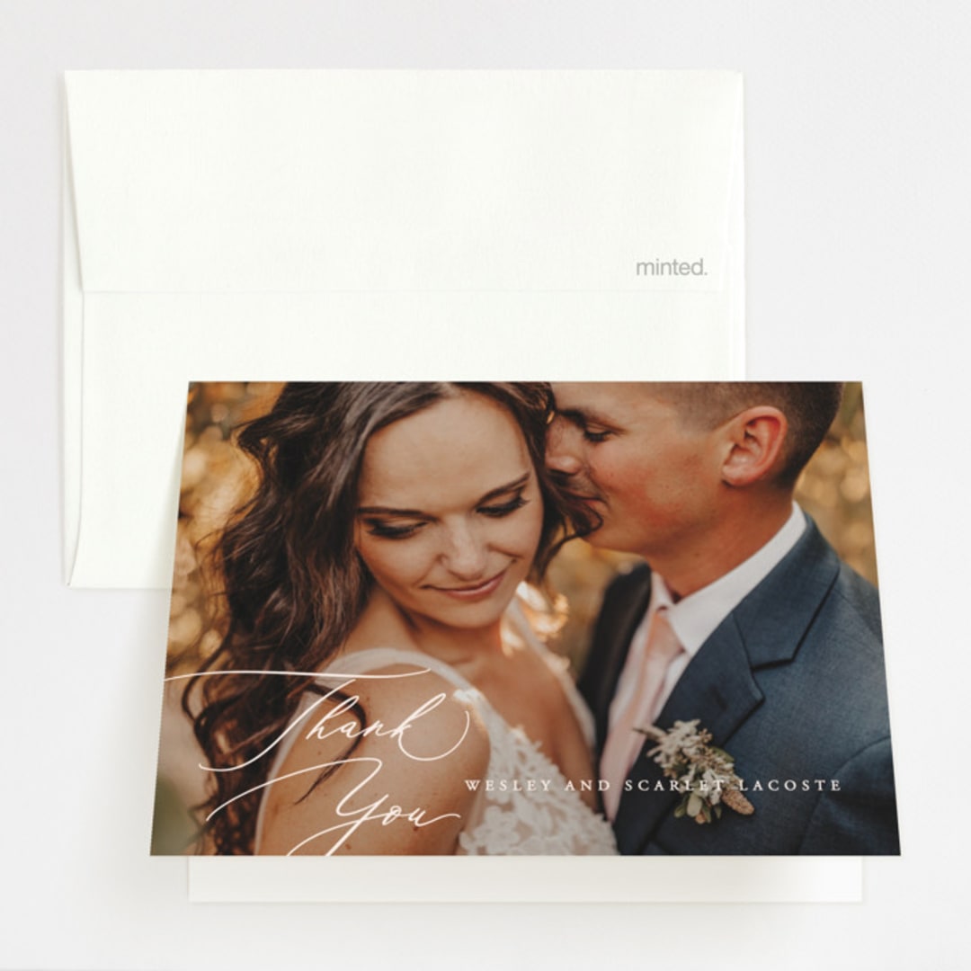 "Scarlet" - Wedding Thank You Cards in Blush by Hooray Creative - Front