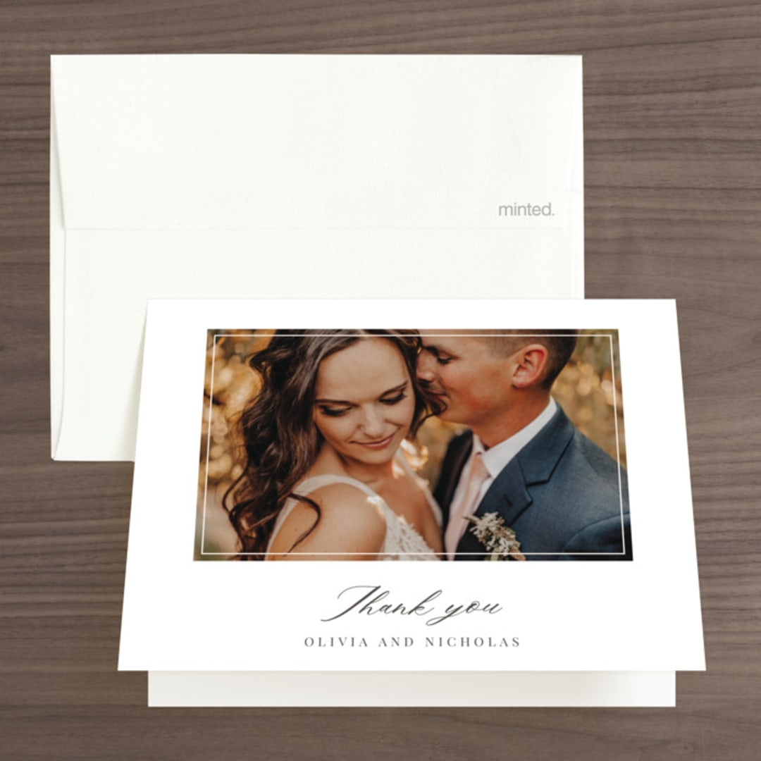 "Leafy Branch" - Wedding Thank You Cards in Latte by Katherine Moynagh - Front