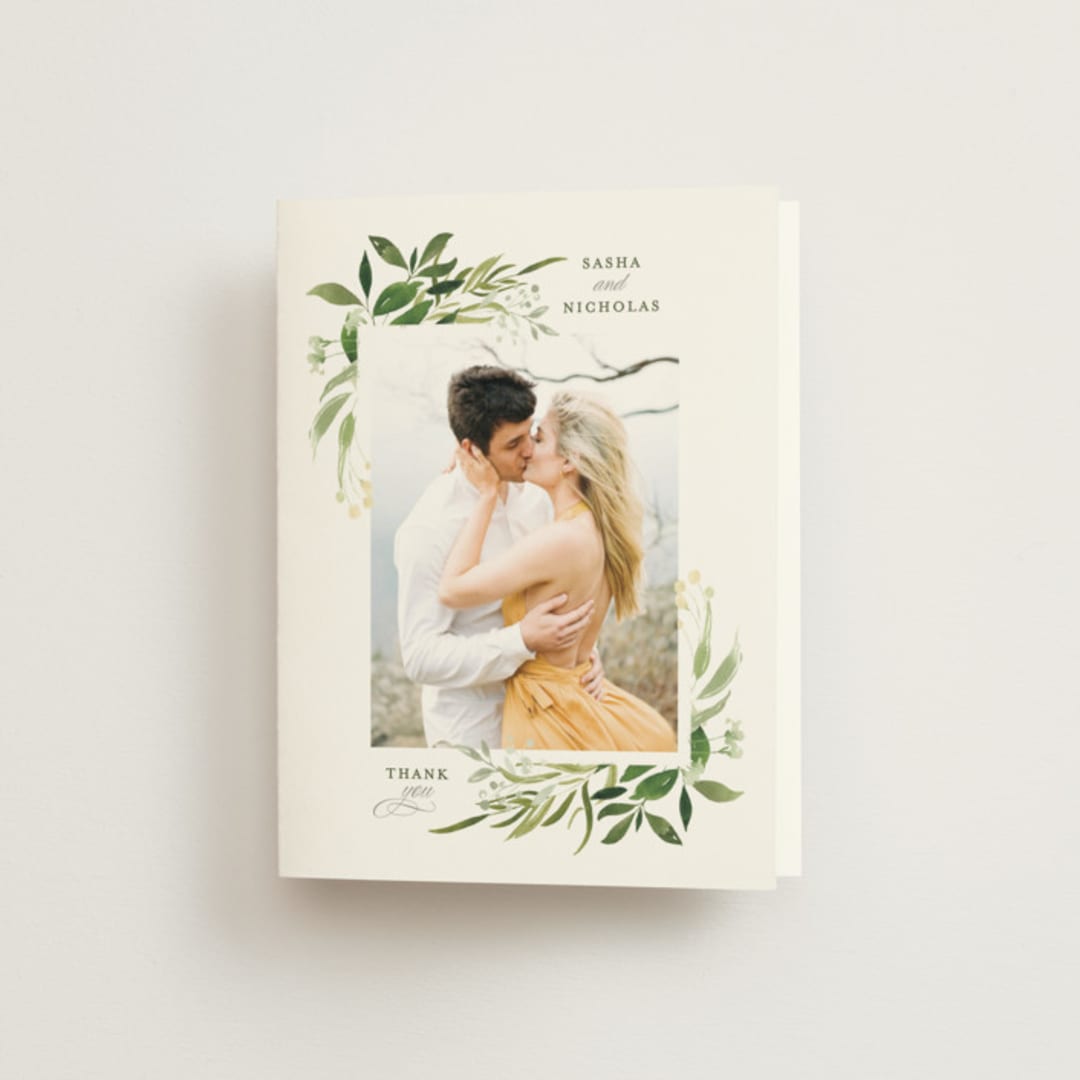 "Verdure" - Wedding Thank You Cards in Garden by Leah Bisch - Front
