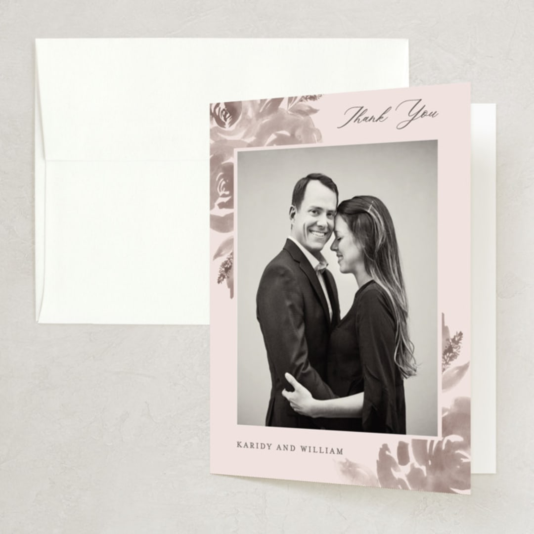 "set in stone" - Wedding Thank You Cards in Dusty Rose by Mansi Verma - Front