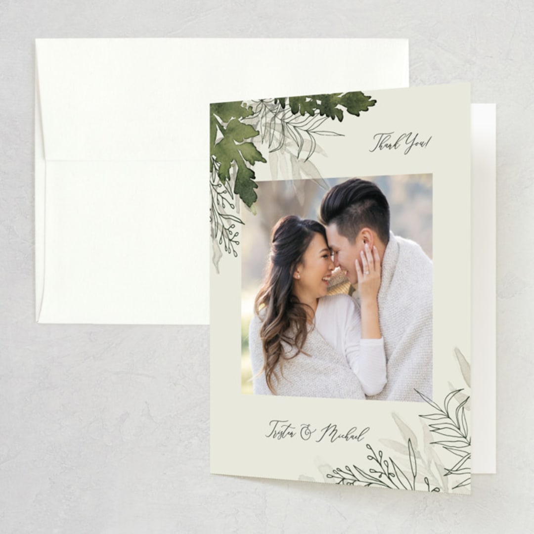 "Love springs eternal" - Wedding Thank You Cards in Fern by Chris Griffith - Front