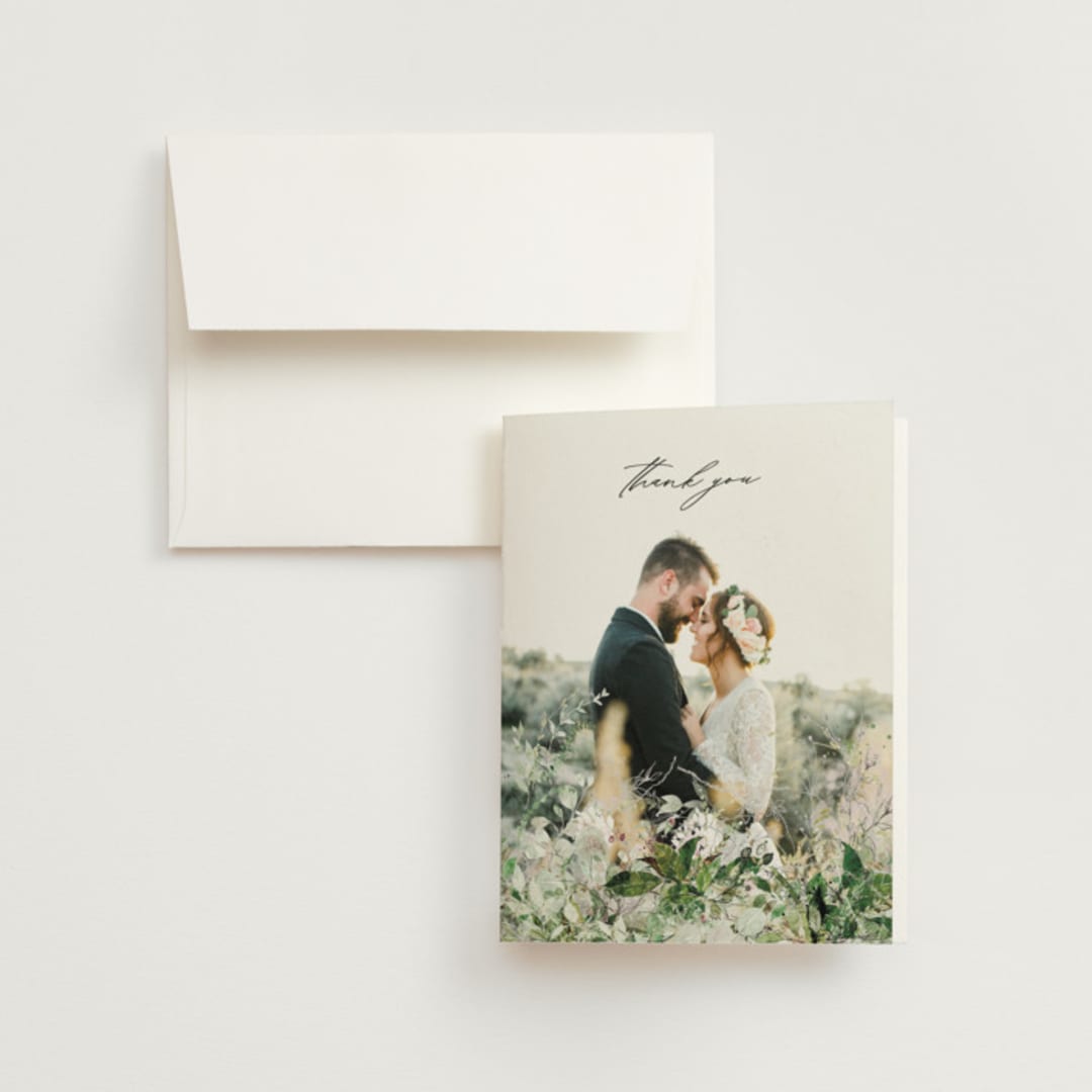 "Lush Greenery" - Wedding Thank You Cards in Fresh Green by Phrosné Barwood - Front