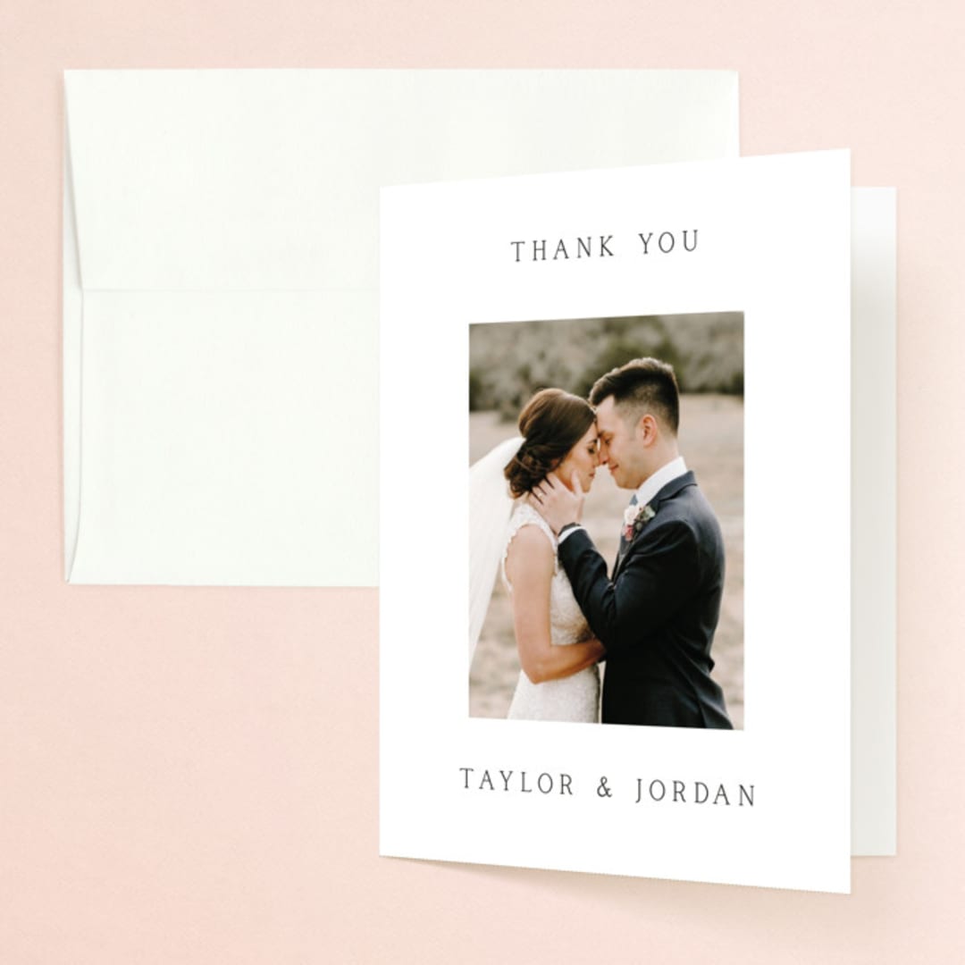 "Svelte" - Wedding Thank You Cards in Ivory by Erin Hodges - Front