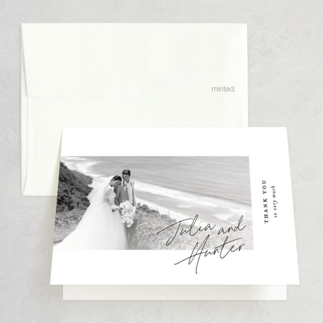 "Landscape" - Wedding Thank You Cards in Black Tie by Laura Hamm - Front