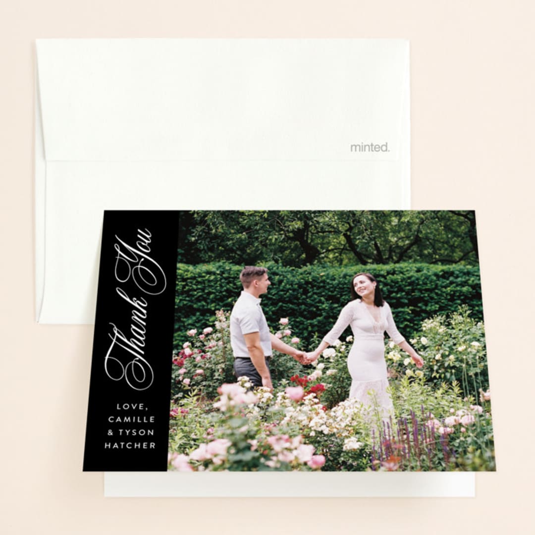 "our moment" - Wedding Thank You Cards in Tuxedo by Jill Means - Front