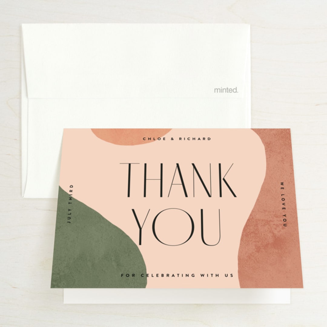 "Abstract" - Wedding Thank You Cards in Desert by Kelly Schmidt - Front